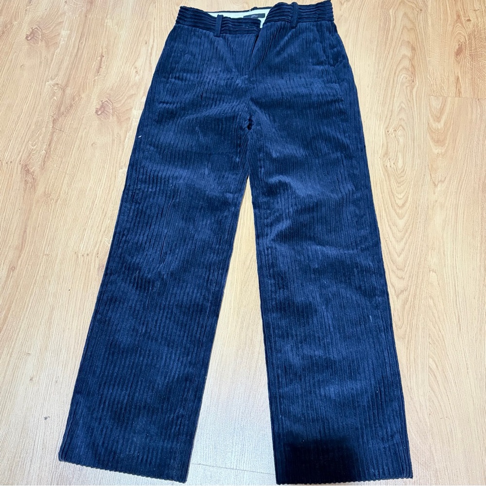 J Crew Navy Corduroy Wide-Leg Pants- Junior